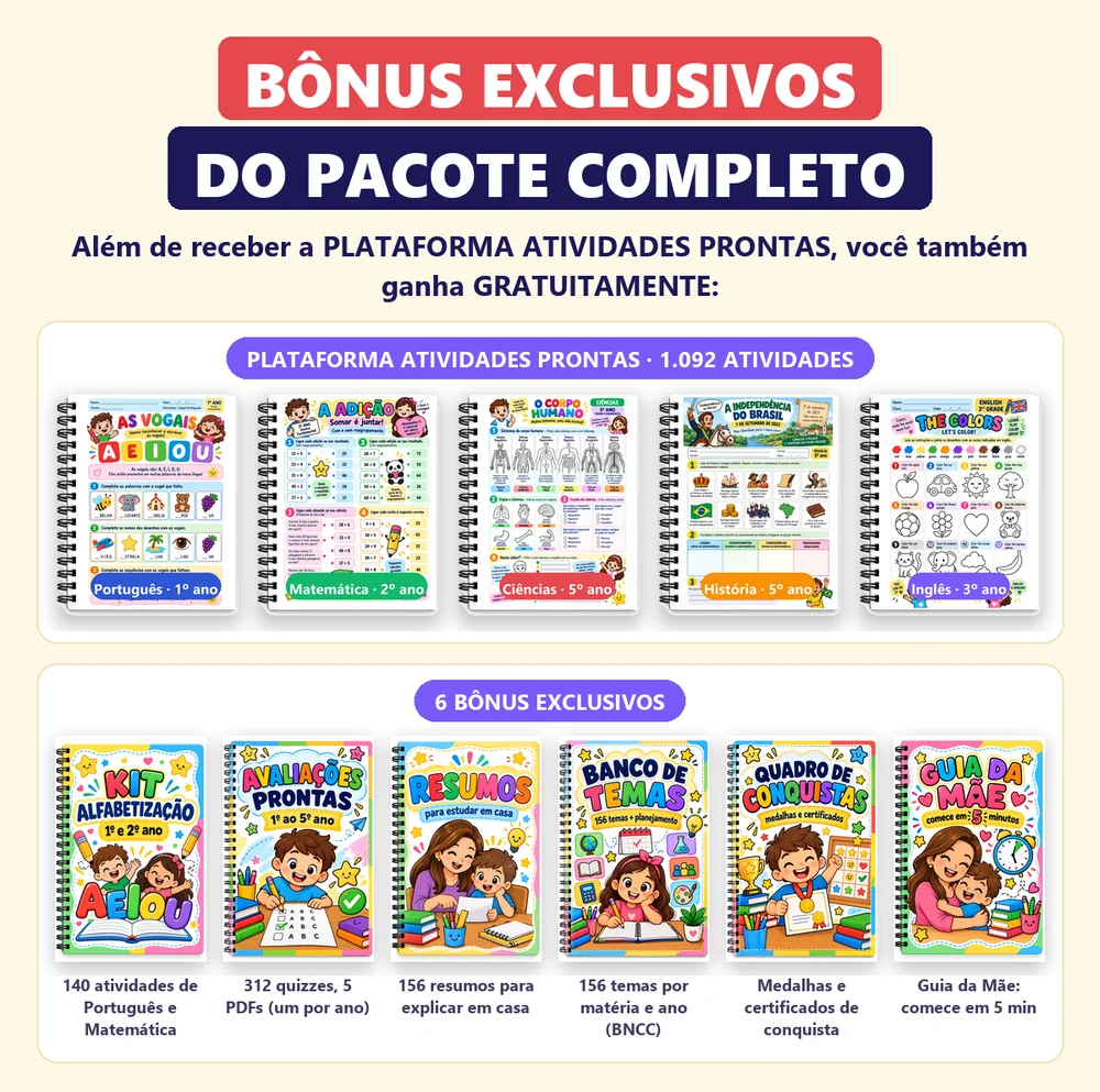 Bônus exclusivos do Pacote Completo: plataforma + 6 bônus