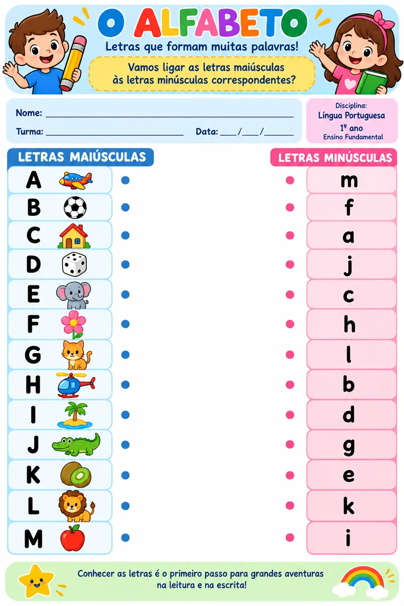 Atividade O Alfabeto, 1º ano