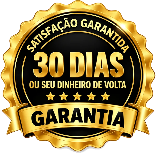 Selo: satisfação garantida, 30 dias ou seu dinheiro de volta